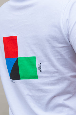 Men's Destijl Cotton T-Shirt by Loreak Mendian - White with Logo