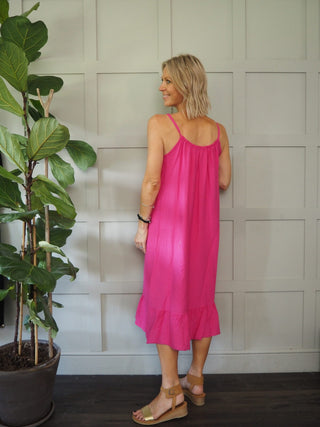 Eli Spaghetti Strap Sun Dress - Blue, Taupe, White