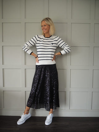 Full Sequin Skirt - Black