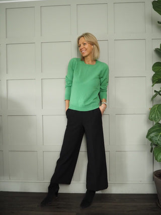 Evina Cashmere Round Neck Jumper with Ribbing Detail by Part Two - 6 Colours