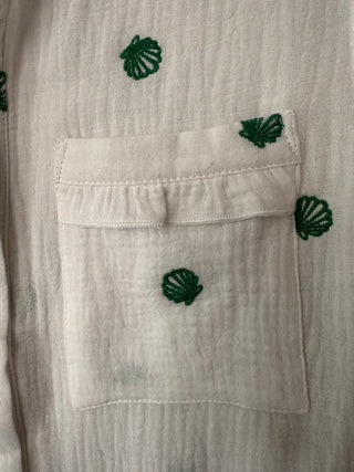 Sea Shell Long Sleeved Cotton Blouse - Off White