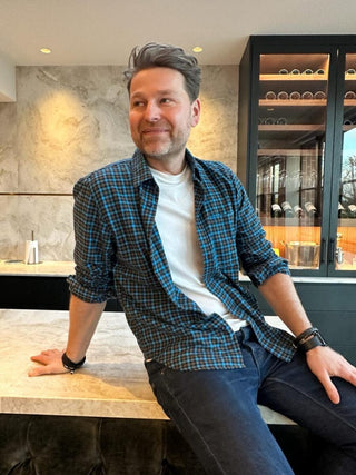 Men's Elordia Checked Shirt by Loreak Mendian - Blue