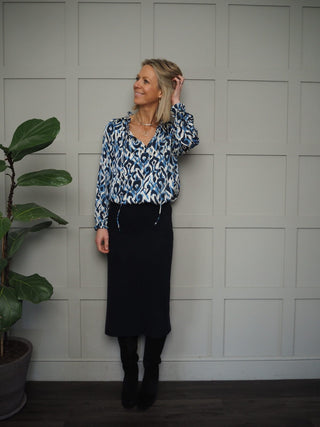 Salsa Midi Pencil Skirt - Navy Blue