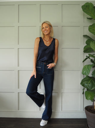 Rhea Camisole with Ruffle Detail - Black, Chocolate, Mushroom, Pale Pink