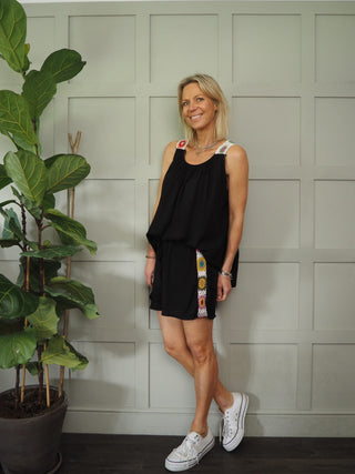 Alpe Vest Top &amp; Shorts Set - Black, Khaki