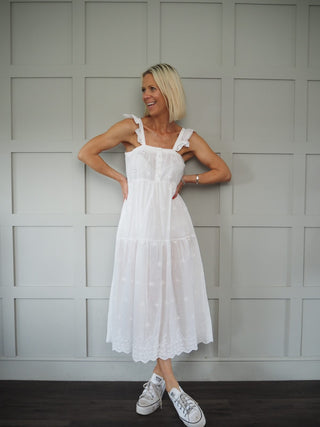 India Dress - Floral Green/Pink/White