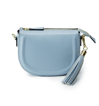 Mooni Crescent Shaped Leather Bag - Sky Blue