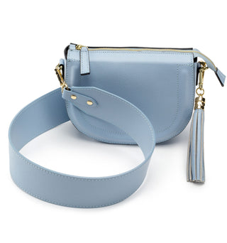 Mooni Crescent Shaped Leather Bag - Dusky Pink