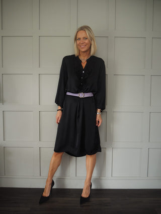 Suede Leather Belt by Frnch - Lilac