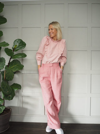 Palmier High Waist Trousers by Frnch - Pink