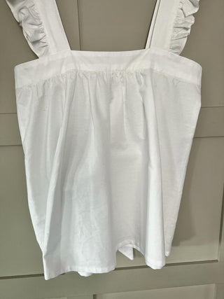 Cressida 'Dotted' Vest Top with Ruffle Detail - White