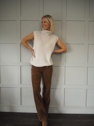 Paula Baby Boot Cut Corduroy Trousers - Camel