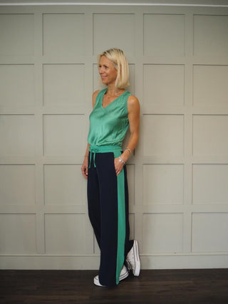 Sarah Silk Mix Vest Top - Black