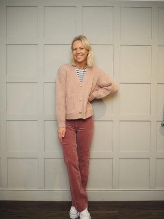 Marceo Boot Cut Corduroy Trousers - Ecru