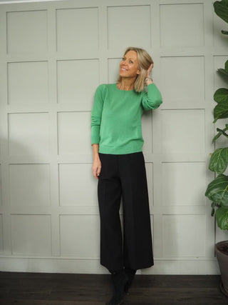 Evina Cashmere Round Neck Jumper with Ribbing Detail by Part Two - 6 Colours