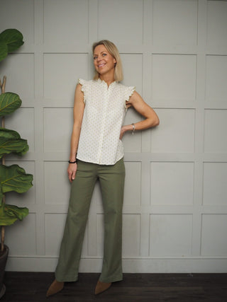 JayJay Sleeveless Blouse - Off White/Yellow