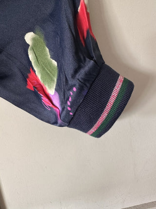 Violets Round Neck, Wide Sleeved Top by Pom Amsterdam - Dark Blue