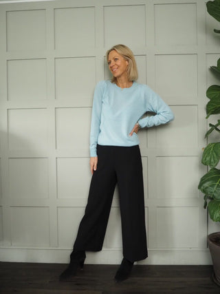 Evina Cashmere Round Neck Jumper with Ribbing Detail by Part Two - 6 Colours