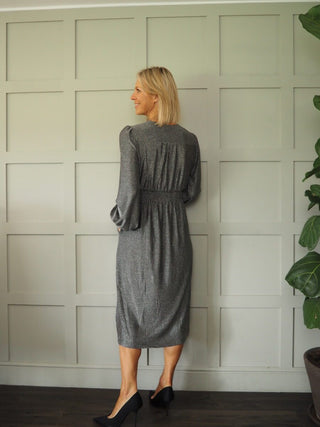 Wendy Midi Dress by Frnch - Silver