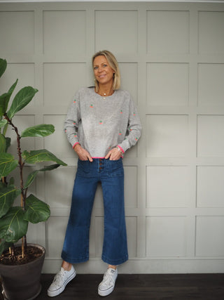 Celia Round Neck Cashmere Jumper by Brodie - Light Grey