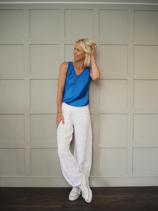 Sarah Silk Mix Vest Top - Black