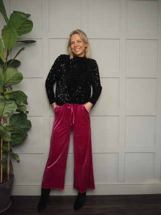 Trixie Velvety Feel Joggers - Black