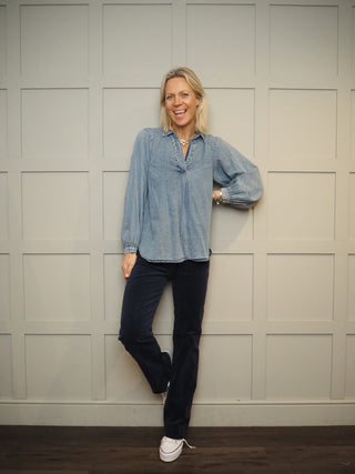 Marceo Boot Cut Corduroy Trousers - Ecru