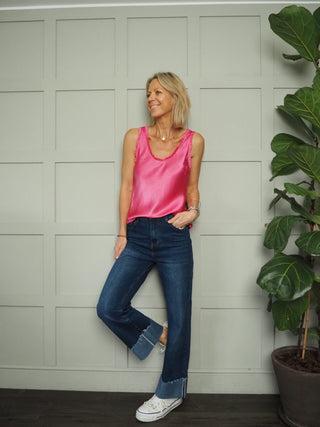 Rhea Camisole with Ruffle Detail - Black, Chocolate, Mushroom, Pale Pink
