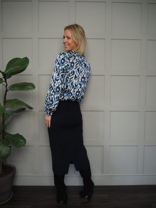 Salsa Midi Pencil Skirt - Navy Blue