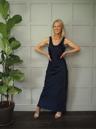 Shinni Maxi Dress by Moss Copenhagen - Navy Blue