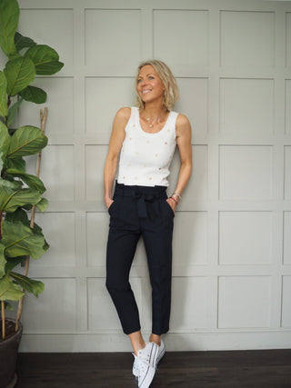 Bitsi Vest Top - Cream with Gold Heart