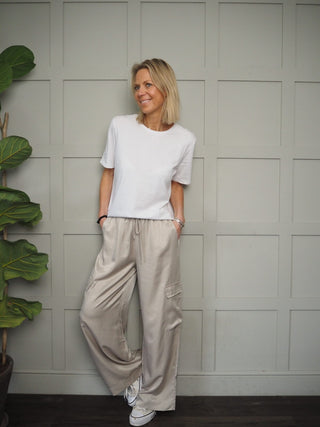 Seb Long Length Trousers by Moss Copenhagen - Stone