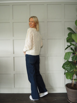 Lim Wide Leg Trousers by Ottod'Ame - Black, Ecru, Navy Blue