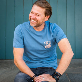 Men’s Gus Cotton T-Shirt - Blue with Logo