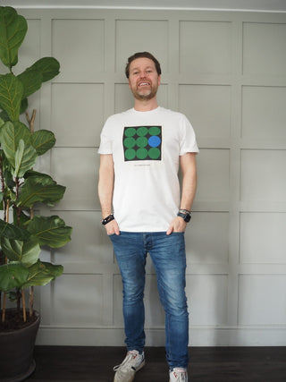 Men’s 'Yes To Being Different' Cotton T-Shirt by Thinking Mu - Off White with Logo