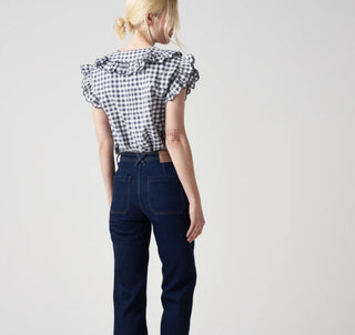 Mabel Patched Pocket Wide Leg Jeans by Seventy Mochi - Dark Vintage, Peony Pink, Vintage Americana