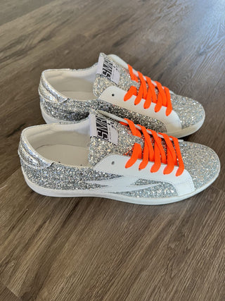 Catri Silver Glitter Trainers