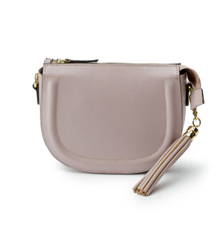Mooni Crescent Shaped Leather Bag - Dusky Pink