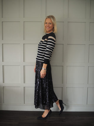 Full Sequin Skirt - Black