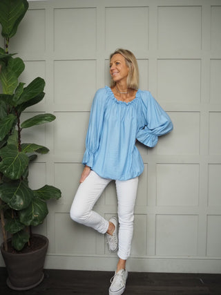 Tarina On/Off Shoulder Blouse - Bright Green