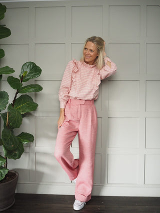 Palmier High Waist Trousers by Frnch - Pink