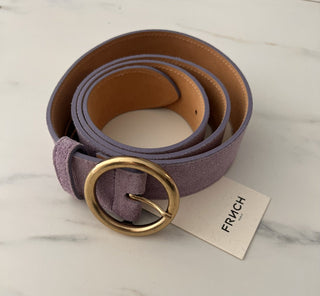 Suede Leather Belt by Frnch - Lilac