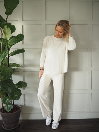 Simi Striped Cardigan with Button Fastenings - Camel/Off White