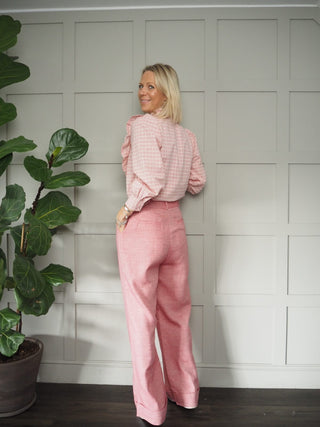 Palmier High Waist Trousers by Frnch - Pink