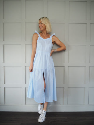 India Dress - White with Broderie Anglaise