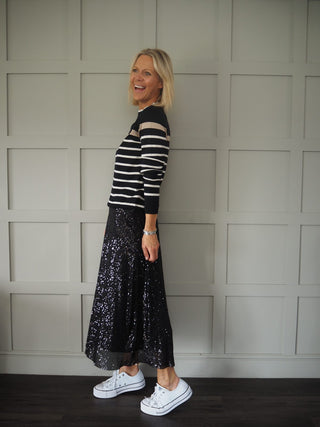 Full Sequin Skirt - Black