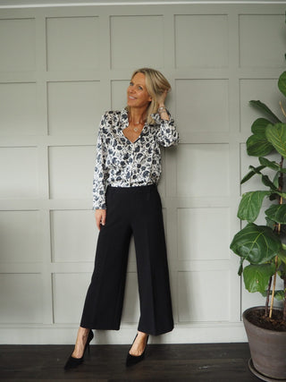 Lim Wide Leg Trousers by Ottod'Ame - Black, Ecru, Navy Blue