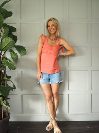 Moomin Linen Camisole - Coral, Mustard, Stone, White