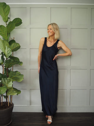 Shinni Maxi Dress by Moss Copenhagen - Navy Blue