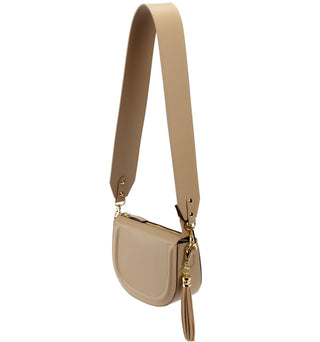 Mooni Crescent Shaped Leather Bag - Dusky Pink